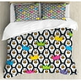 thumbnail image 1 of Ambesonne Colorful Duvet Cover Set, Penguin Ice Animals, 2-Calking, Multicolor, 1 of 3