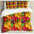 thumbnail image 1 of Ambesonne Colorful Duvet Cover Set, Tropical Fresh Fruits, 2-Calking, Multicolor, 1 of 7