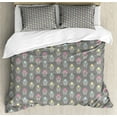 thumbnail image 1 of Ambesonne Colorful Duvet Cover Sets, Chairs and Odd Stripes Art, 2-King, Dimgray Multicolor, 1 of 3