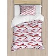 thumbnail image 1 of Ambesonne Colorful Duvet Cover Sets, Dotted Brushstroke Pattern, 2-Twin, Violet Pale Rust and White, 1 of 3