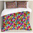 thumbnail image 1 of Ambesonne Colorful Duvet Cover Sets, Vintage Coffee House, 2-King, Multicolor, 1 of 7