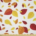thumbnail image 1 of Ambesonne Colorful Fabric by the Yard Microfiber, Seasonal Fall Leaves, 5 Yards, Red Orange Yellow, 1 of 2