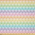 thumbnail image 1 of Ambesonne Colorful Fabric by the Yard Microfiber, Sketch Striped Triangles, 1 Yard, Yellow Pink and Multicolor, 1 of 2