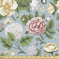 thumbnail image 1 of Ambesonne Colorful Fabric by the Yard Upholstery, Chrysanthemum and Hoya, 10 Yards, Pale Blue Grey Multicolor, 1 of 5