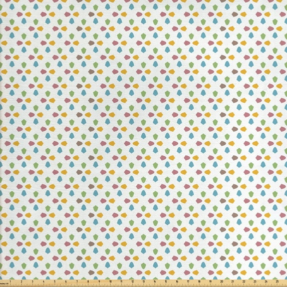Ambesonne Colorful Fabric by the Yard Upholstery, Geometric Abstract Mosaic, 5 Yards, Multicolor