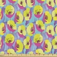 thumbnail image 1 of Ambesonne Colorful Fabric by the Yard Upholstery, Neon Colored Poppy Flowers, 3 Yards, Multicolor, 1 of 5