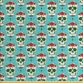 thumbnail image 1 of Ambesonne Colorful Fabric by the Yard Upholstery, Roses on Skull Pattern, 10 Yards, Seafoam Green and Ruby, 1 of 4
