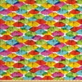 thumbnail image 1 of Ambesonne Colorful Fabric by the Yard Upholstery, Vivid Umbrella, 2 Yards, Multicolor, 1 of 4