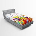 thumbnail image 1 of Ambesonne Colorful Fitted Sheet, Abstract Circle Rounds, Twin Size, Multicolor, 1 of 3