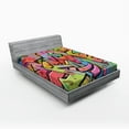 thumbnail image 1 of Ambesonne Colorful Fitted Sheet, Abstract Grunge Arrows, Queen Size, Multicolor, 1 of 3