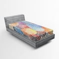 thumbnail image 1 of Ambesonne Colorful Fitted Sheet, Abstract Mosaic Spots, Twin Size, Multicolor, 1 of 2