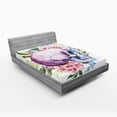 thumbnail image 1 of Ambesonne Colorful Fitted Sheet, Abstract Skull Flowers, Full Size, Multicolor, 1 of 2