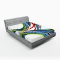 thumbnail image 1 of Ambesonne Colorful Fitted Sheet, Abstract Wave Ombre, Full Size, Multicolor, 1 of 3