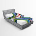 thumbnail image 1 of Ambesonne Colorful Fitted Sheet, Abstract Wave Ombre, Twin Size, Multicolor, 1 of 3