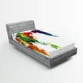 thumbnail image 1 of Ambesonne Colorful Fitted Sheet, Abstract Wold Map, Twin Size, Multicolor, 1 of 3