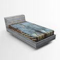 thumbnail image 1 of Ambesonne Colorful Fitted Sheet, Aged Wooden Factory, Twin XL Size, Multicolor, 1 of 2