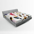 thumbnail image 1 of Ambesonne Colorful Fitted Sheet, Bird Set Poly Design, Full Size, Multicolor, 1 of 2