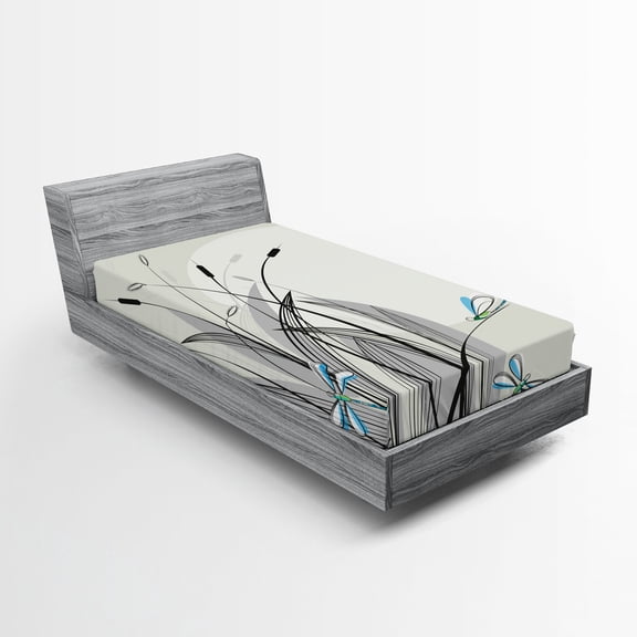 Ambesonne Colorful Fitted Sheet, Boho Nature Spring, Twin XL Size, Multicolor