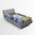thumbnail image 1 of Ambesonne Colorful Fitted Sheet, Boho Portugese Tiles, Twin XL Size, Multicolor, 1 of 2