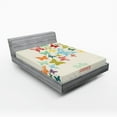 thumbnail image 1 of Ambesonne Colorful Fitted Sheet, Butterfly Dots Timber, Full Size, Multicolor, 1 of 2