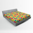 thumbnail image 1 of Ambesonne Colorful Fitted Sheet, Chevron Hipster Style, Full Size, Multicolor, 1 of 2