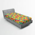 thumbnail image 1 of Ambesonne Colorful Fitted Sheet, Chevron Hipster Style, Twin Size, Multicolor, 1 of 2
