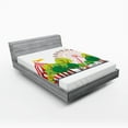 thumbnail image 1 of Ambesonne Colorful Fitted Sheet, Circus Carnival Scene, Queen Size, Multicolor, 1 of 2