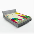 thumbnail image 1 of Ambesonne Colorful Fitted Sheet, Cityscape, Queen Size, Multicolor, 1 of 2