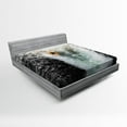 thumbnail image 1 of Ambesonne Colorful Fitted Sheet, Cliffs Waterfall Canoe, Full Size, Multicolor, 1 of 2