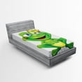 thumbnail image 1 of Ambesonne Colorful Fitted Sheet, Crown Frog Prince, Twin XL Size, Multicolor, 1 of 2