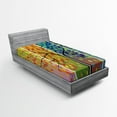 thumbnail image 1 of Ambesonne Colorful Fitted Sheet, Digital Drawing, Twin XL Size, Multicolor, 1 of 2