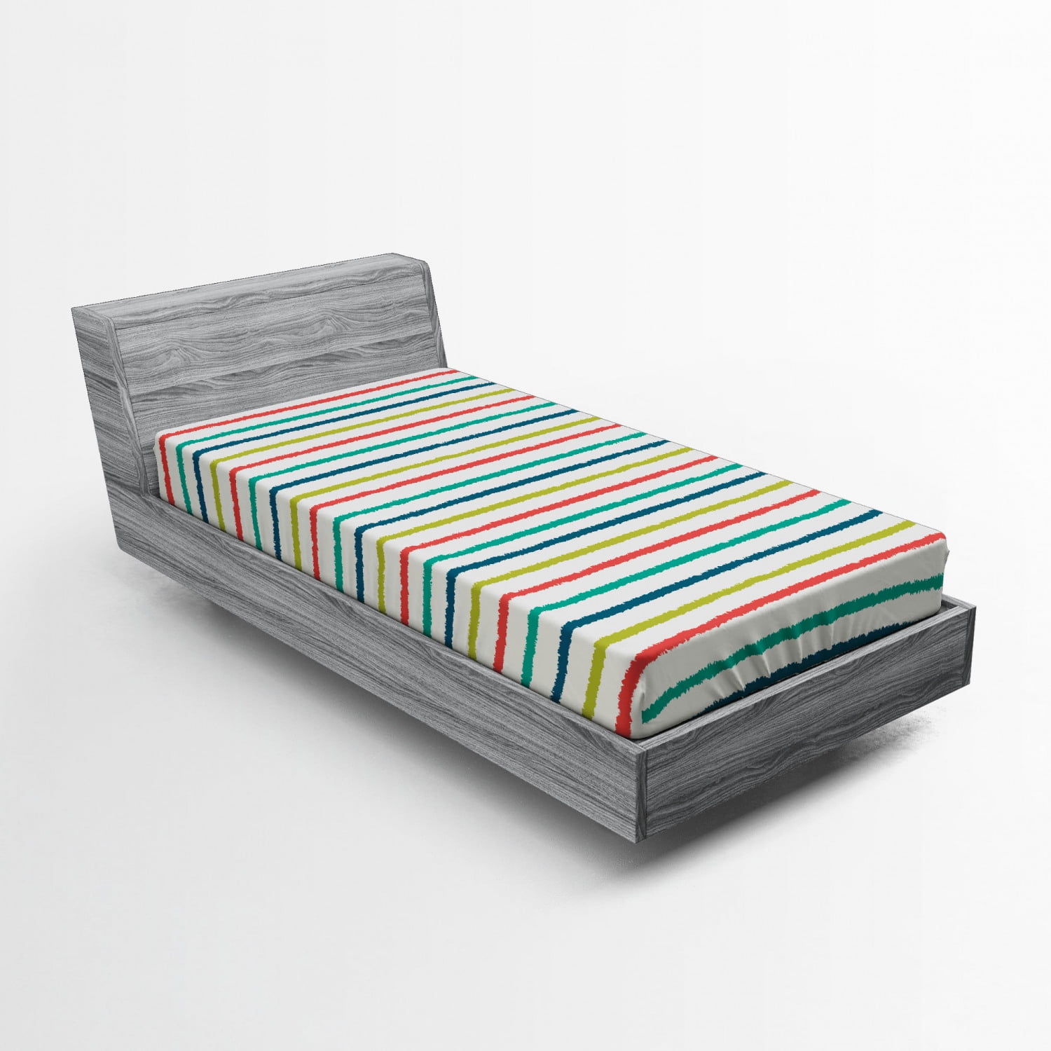 Twin XL Multicolor Striped Microfiber Fitted Sheet