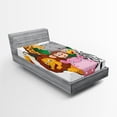 thumbnail image 1 of Ambesonne Colorful Fitted Sheet, Exotic Savannah Animals, Twin Size, Multicolor, 1 of 3