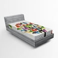 thumbnail image 1 of Ambesonne Colorful Fitted Sheet, Floral Butterfly Leaf, Twin Size, Multicolor, 1 of 3