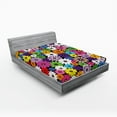 thumbnail image 1 of Ambesonne Colorful Fitted Sheet, Floral Vivid Daisies, California King, Multicolor, 1 of 3