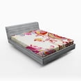 thumbnail image 1 of Ambesonne Colorful Fitted Sheet, Flower Bouquet Paisley, Queen Size, Grey Yellow and Multicolor, 1 of 2