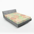 thumbnail image 1 of Ambesonne Colorful Fitted Sheet, Flowers Polka Dots, Full Size, Multicolor, 1 of 2