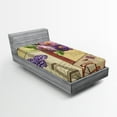 thumbnail image 1 of Ambesonne Colorful Fitted Sheet, French Landmarks Tower, Twin XL Size, Multicolor, 1 of 2