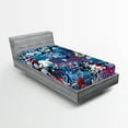 thumbnail image 1 of Ambesonne Colorful Fitted Sheet, Graffiti Street Art, Twin XL Size, Multicolor, 1 of 2