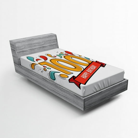 Ambesonne Colorful Fitted Sheet, Growing Old Image, Twin Size, Multicolor