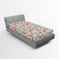 thumbnail image 1 of Ambesonne Colorful Fitted Sheet, Halloween Theme Skull, Twin XL Size, Multicolor, 1 of 2
