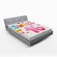 thumbnail image 1 of Ambesonne Colorful Fitted Sheet, Hearts Flowers, Queen Size, Multicolor, 1 of 2