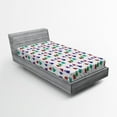 thumbnail image 1 of Ambesonne Colorful Fitted Sheet, Hearts and Skulls, Twin Size, Multicolor, 1 of 2