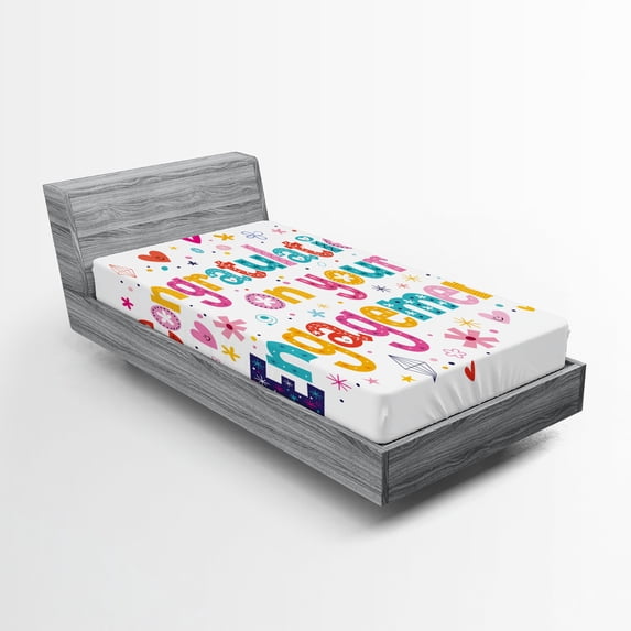 Ambesonne Colorful Fitted Sheet, Hippie Party, Twin Size, Multicolor