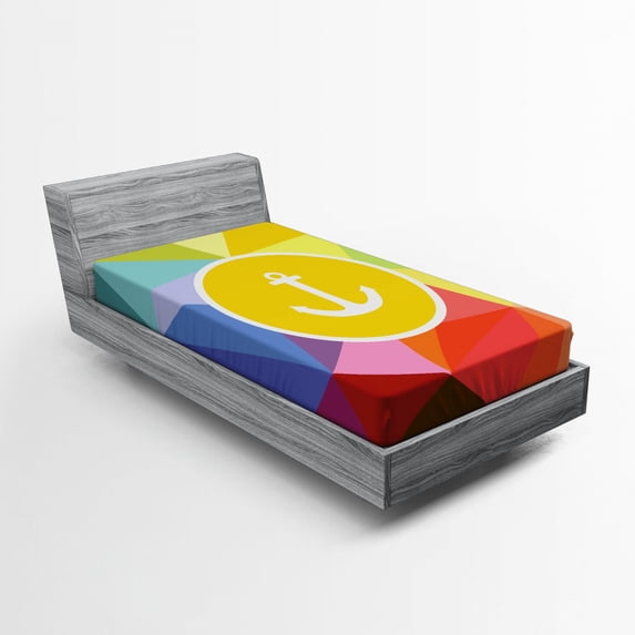 Ambesonne Colorful Fitted Sheet, Holiday Sailor Summer, Twin XL Size, Multicolor
