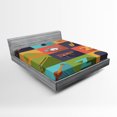thumbnail image 1 of Ambesonne Colorful Fitted Sheet, Jazz Equipment Music, Full Size, Multicolor, 1 of 2