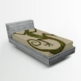 thumbnail image 1 of Ambesonne Colorful Fitted Sheet, Lizard Pattern, Twin XL Size, Green Tan, 1 of 3