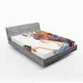 thumbnail image 1 of Ambesonne Colorful Fitted Sheet, Long Haired Woman, Queen Size, Multicolor, 1 of 2