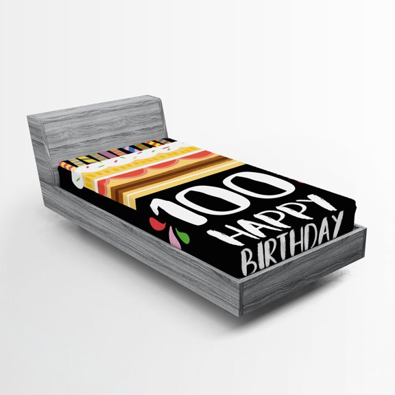 Ambesonne Colorful Fitted Sheet, Milestone Party, Twin XL Size, Multicolor