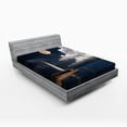 thumbnail image 1 of Ambesonne Colorful Fitted Sheet, Moonlight Island Sea, Full Size, Multicolor, 1 of 2